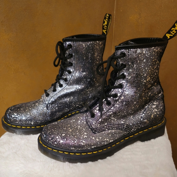 Dr. Martens Metallic Splatter Lace Up Boots - Picture 5 of 6